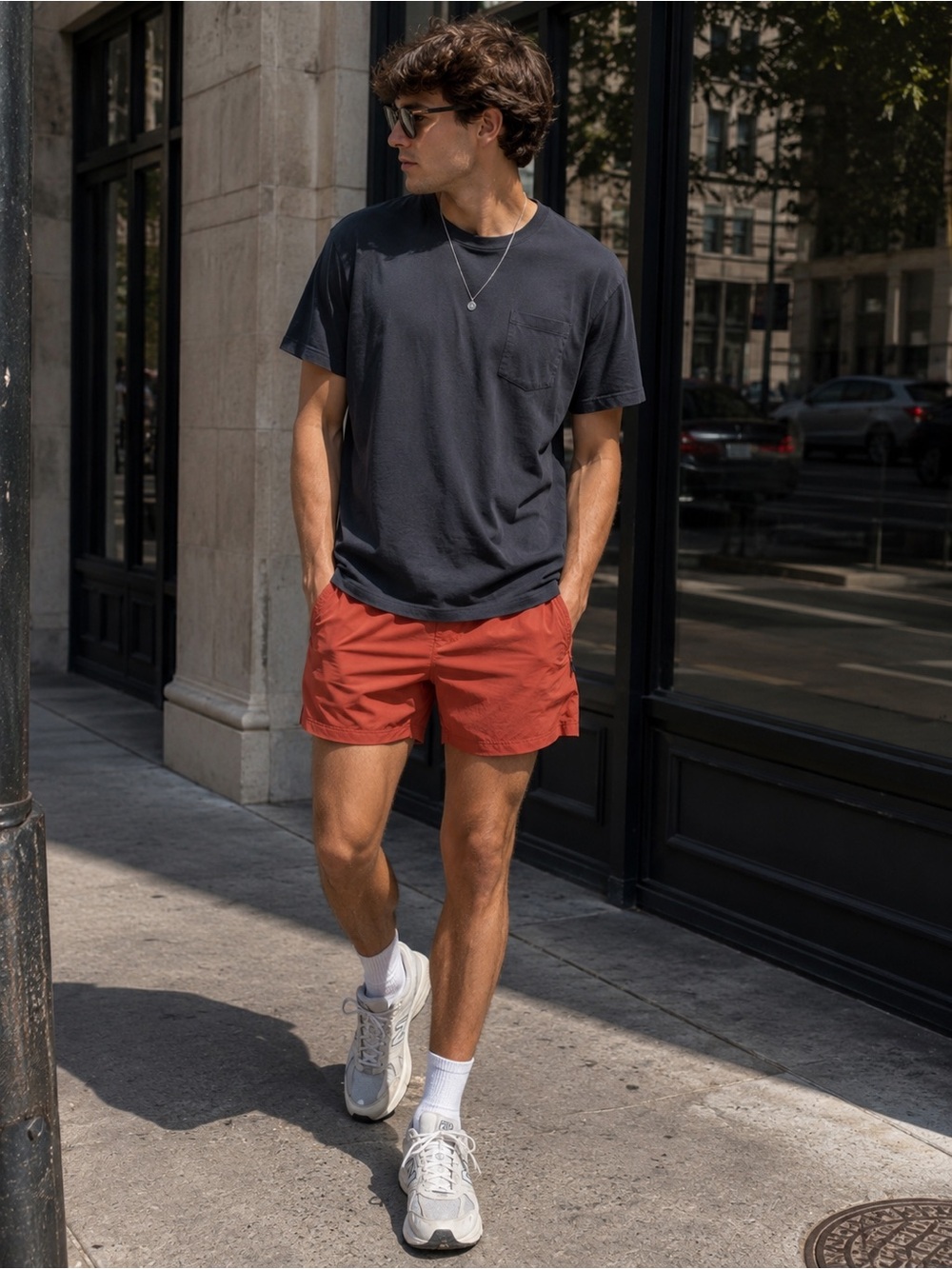 Old Navy Men's Rust-Red Athletic Shorts